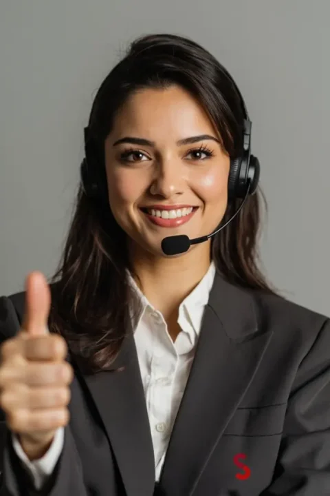 mujer lista para atender el contacto de los clientes
